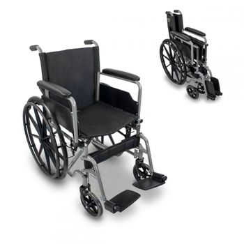 Silla De Ruedas Plegable Mobiclinic Ruedas Traseras Grandes Extraíbles Ancho 46 Cm Gris Marsella_x000D_