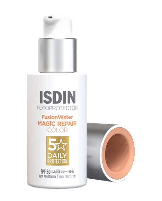 Protector Solar Facial Antienvejecimiento Con Color Fotoultra Isdin Age Repair Color Spf50 50 Ml Isdin