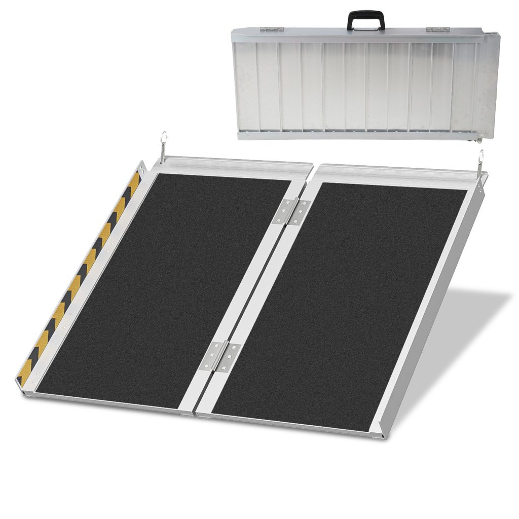 61Cm Rampa Para Silla De Ruedas Rampa De Acceso Plegable 2X Aluminio Superficie Antideslizante 270Kg Capacidad